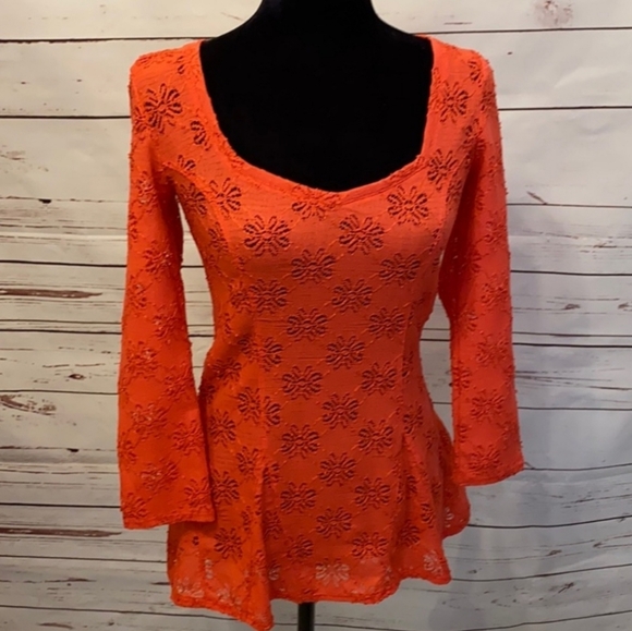 NWT FREE PEOPLE Daisy Pointelle Peplum Top - Picture 13 of 15